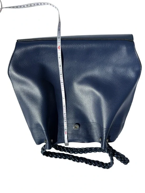 Women’s Navy Leather Tote with Gold Accent - Picture 10 of 12